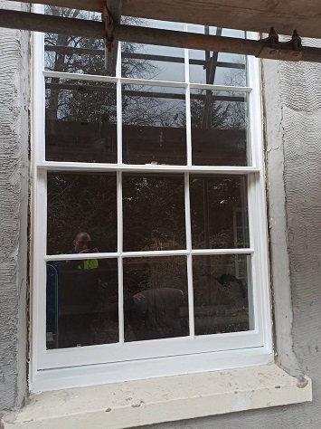 Fresh painted sash window