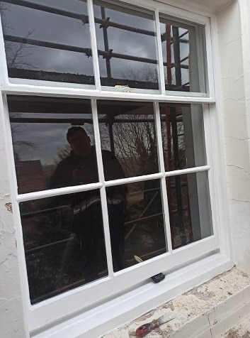 Sash window drying after paint